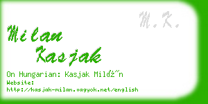 milan kasjak business card